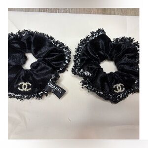 Chanel Black Velvet GWP bundle scrunchie  Set